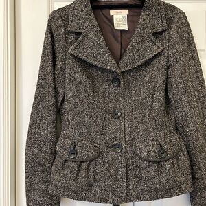 laurèl Gray Black Wool Blazer Jacket